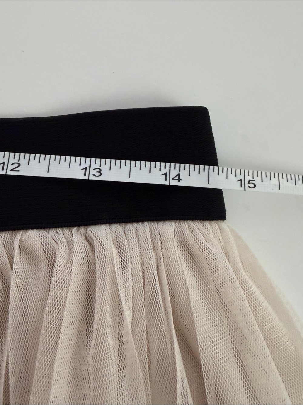 Forever 21 women's Large pleated Tulle Skirt Cream Waistband layering sheer mesh - Picture 3 of 6